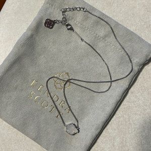 Kendra Scott Tess White Drusy Silver Tone Necklace